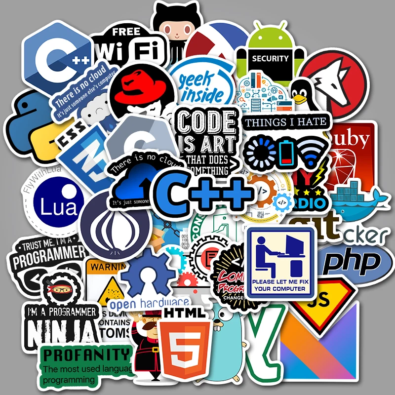50 шт. интернет Java наклейка Программист-фанат C++ язык программирования для ноутбука скейтборд мотоцикл велосипед Автомобиль DIY стикер s
