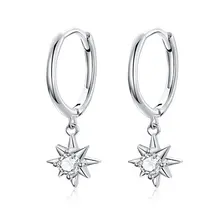 BISAER, серьги, подлинные, 925 пробы, серебряная звезда, серьги-гвоздики для женщин, Cheep, серебряные, модные ювелирные изделия, Brincos GXE759