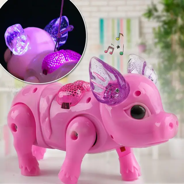 2019 New Pink Color Electric Walking Pig Toy With Light Musical Kids Funny Electronics Toy Children Birthday Gift Toys 5