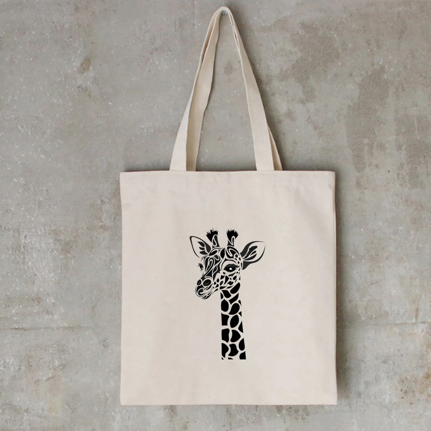 Женская парусиновая Повседневная сумка на плечо с мультяшным принтом кота оленя, сумка для покупок, простая Экологичная сумка для покупок