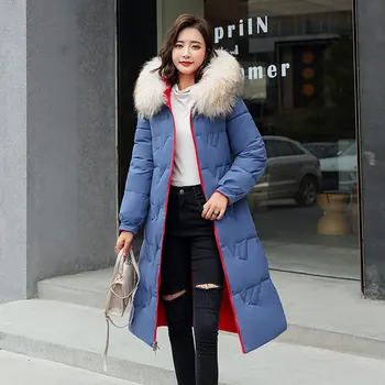 

ISENMAL Thick Warm Winter Jacket Women Winter Coat With Fur Lining Plus Hooded Female Long Winter Coat Parkas Snow Wear