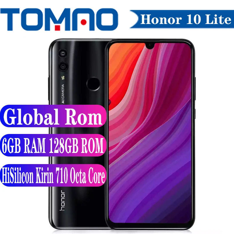 Сотовый телефон Honor 10 Lite глобальная прошивка экран 6 21 дюйма 4 Гб ГБ ОЗУ 64 128 ПЗУ