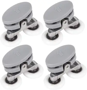 

Set of 4 Double Butterfly Shower Door ROLLERS /Runners /Wheels 23mm diameter