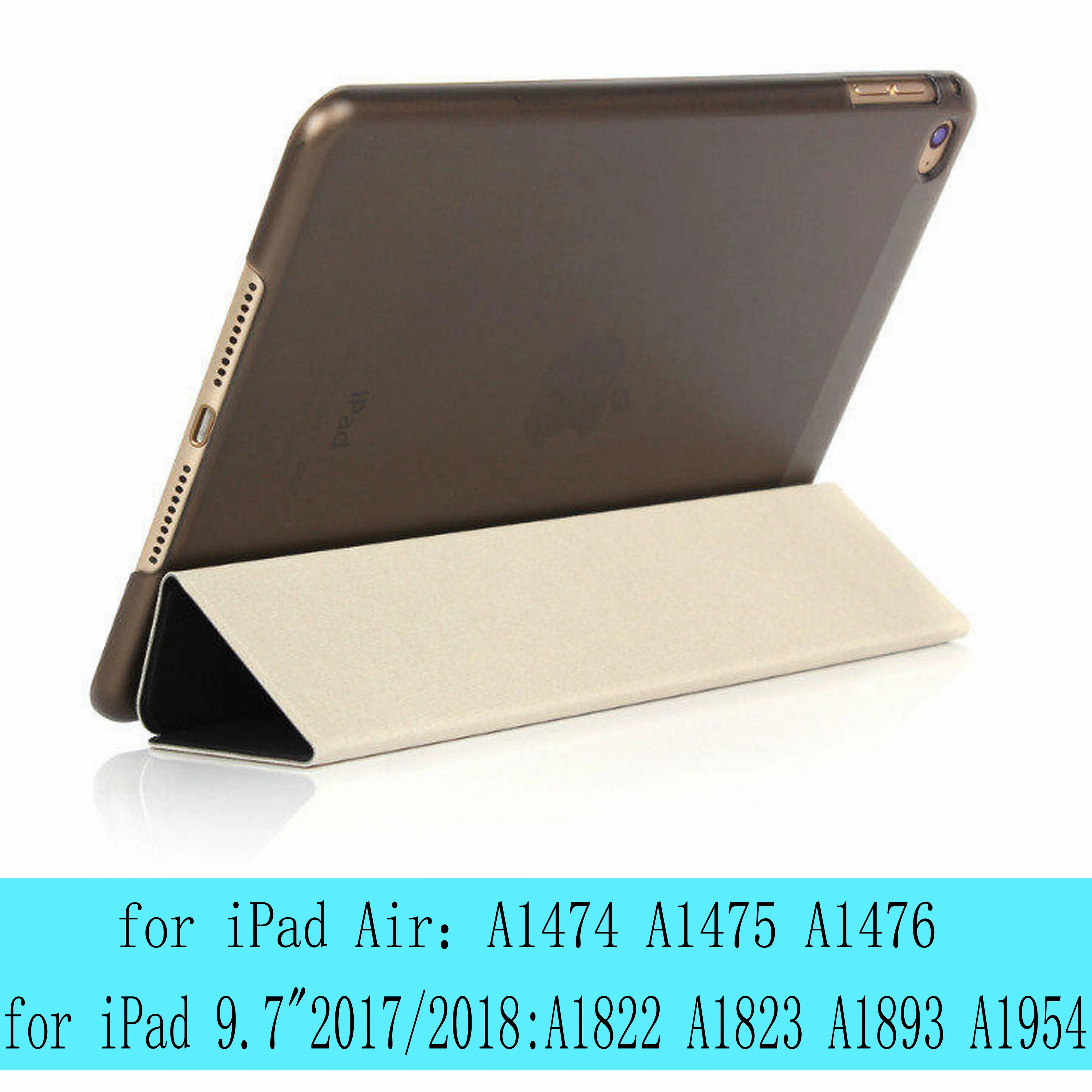 Чехол для iPad 9,7 воздуха, версия 1, 2, 3, ремешок Pro 10,5 прозрачная оболочка для 6th поколения Чехол Smart sleep wake up из искусственной кожи чехол - Цвет: black-L-New9.7 Air