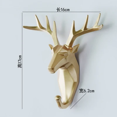 Геометрический полимерный крючок для Животные Творческий голова оленя декоративные одежду и крючки для шляп ключ настенная вешалка с крючком - Цвет: 13