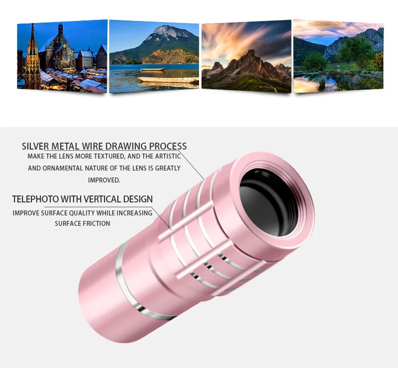 Розовый Монокуляр бинокль 12x зум Монокуляр телескоп Спорт на открытом воздухе мобильный поддержка телескоп с зрением просмотра путешествия