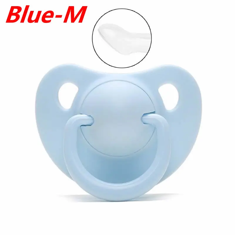 Blue-M Новые силиконовые соски-пустышки для новорожденных мальчиков и девочек - Цвет: Blue-M