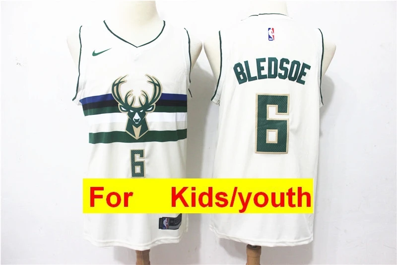 Баскетбольные майки Milwaukee Giannis Antetokounmpo Eric Bledsoe - Цвет: Небесно-голубой