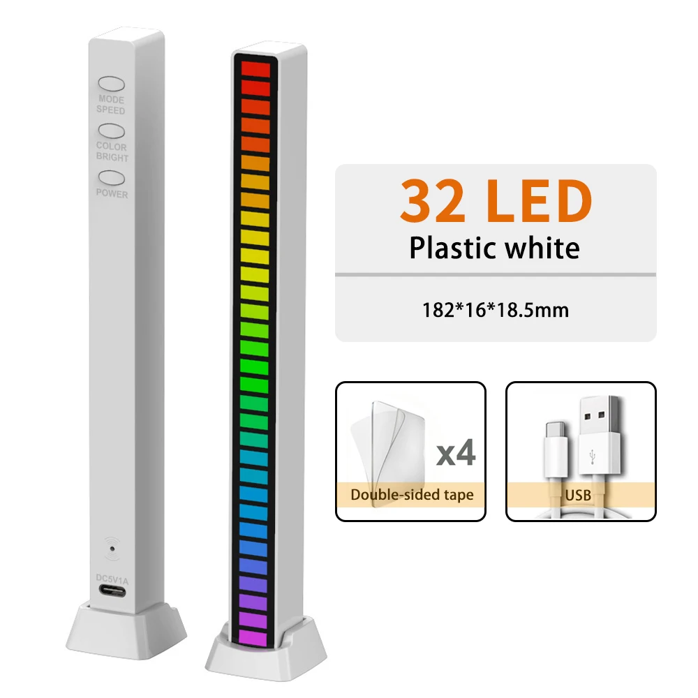 LED Music Sound Control Pickup RGB Strip Light Rhythm Backlight Colorful Nightlight For Atmosphere Lamp Audio Bar Car Game Decor night light for bedroom Night Lights