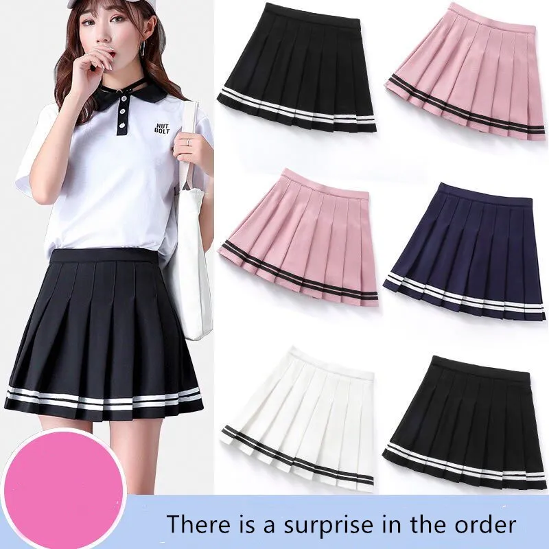 

Women high waist Cosplay skirt 2019 Spring summer kawaii Denim solid a-line sailor Skirts Japanese school uniform Mini Skirts