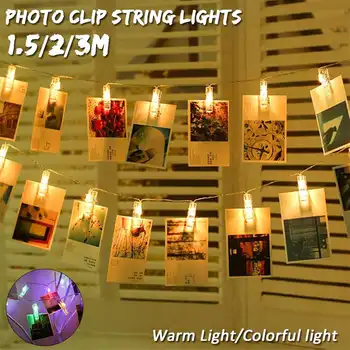 

1.5/2/3M LED Photo Clip String Light LED String Lights Card Photo Clip Holder For Christmas New Year Party Wedding Home Decor