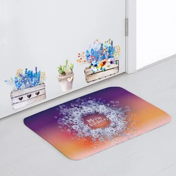 

Customized Romantic Floor Mats Snowflakes Heart-Shaped Geometric Door Mats Living Room Coral Fleece 50*80Cm Quick-Drying Carpet