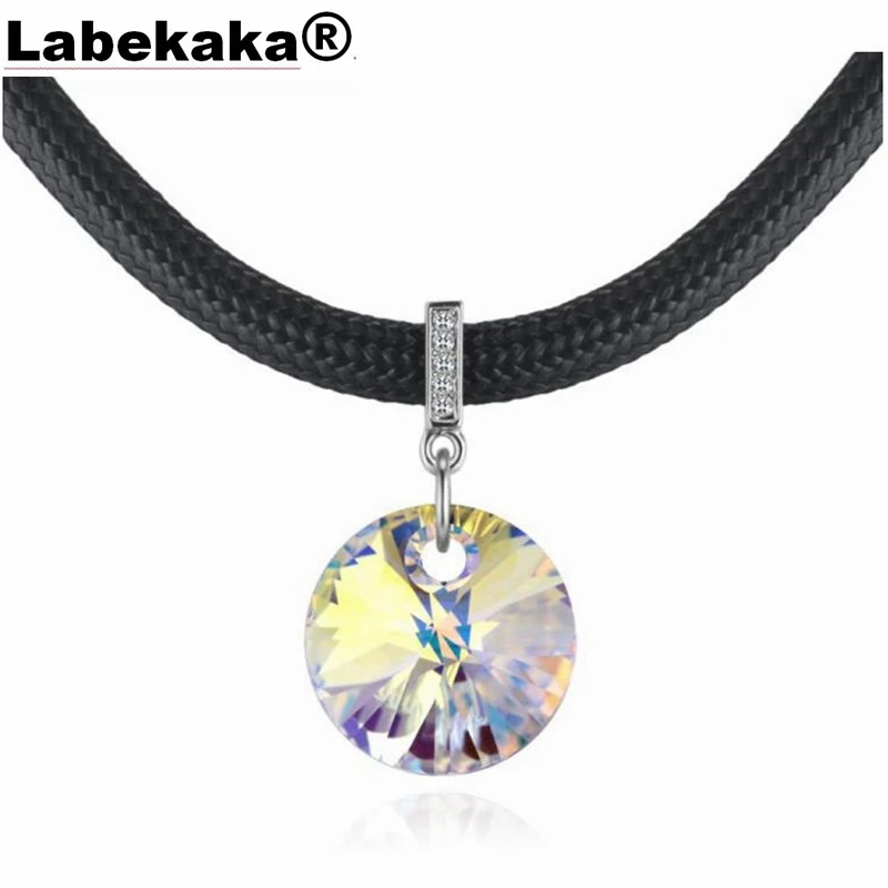Женские Чокеры Labekaka ожерелье кожаная веревка украшенная кристаллами Swarovski
