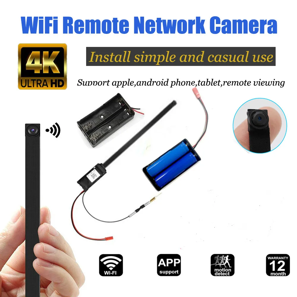Full HD 4K DIY портативная WiFi ip камера P2P Беспроводная мини видеокамера Видео Аудио