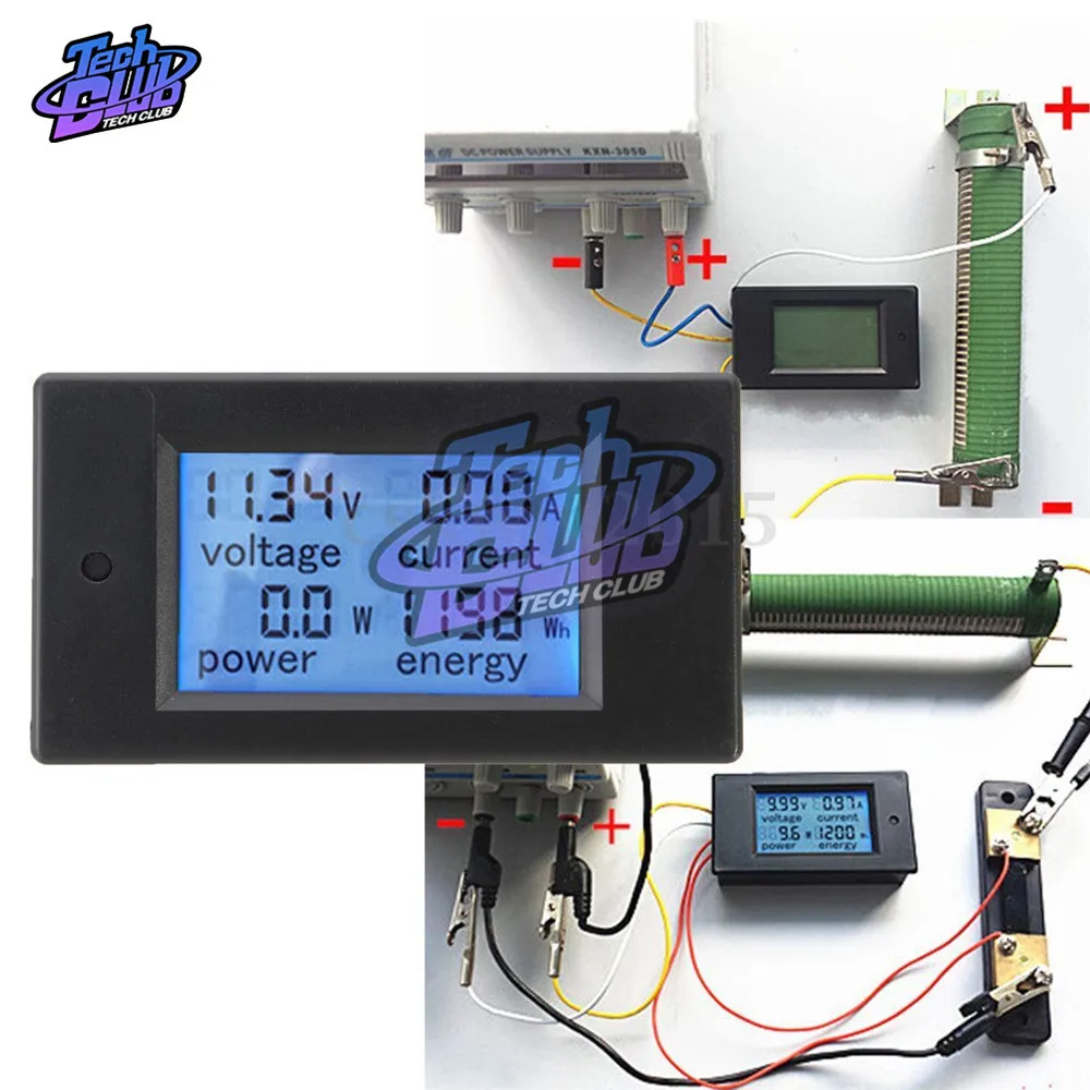 

DC 6.5-100V LCD Display Digital Current Voltage Power Energy Meter Multimeter 0-100A Ammeter Voltmeter