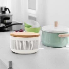 Органайзер для инструментов, Бамбуковая крышка, банка для хранения, контейнер для кофе, орехов, специй, для дома, герметичная банка для кухни, чая, сахара, зерна