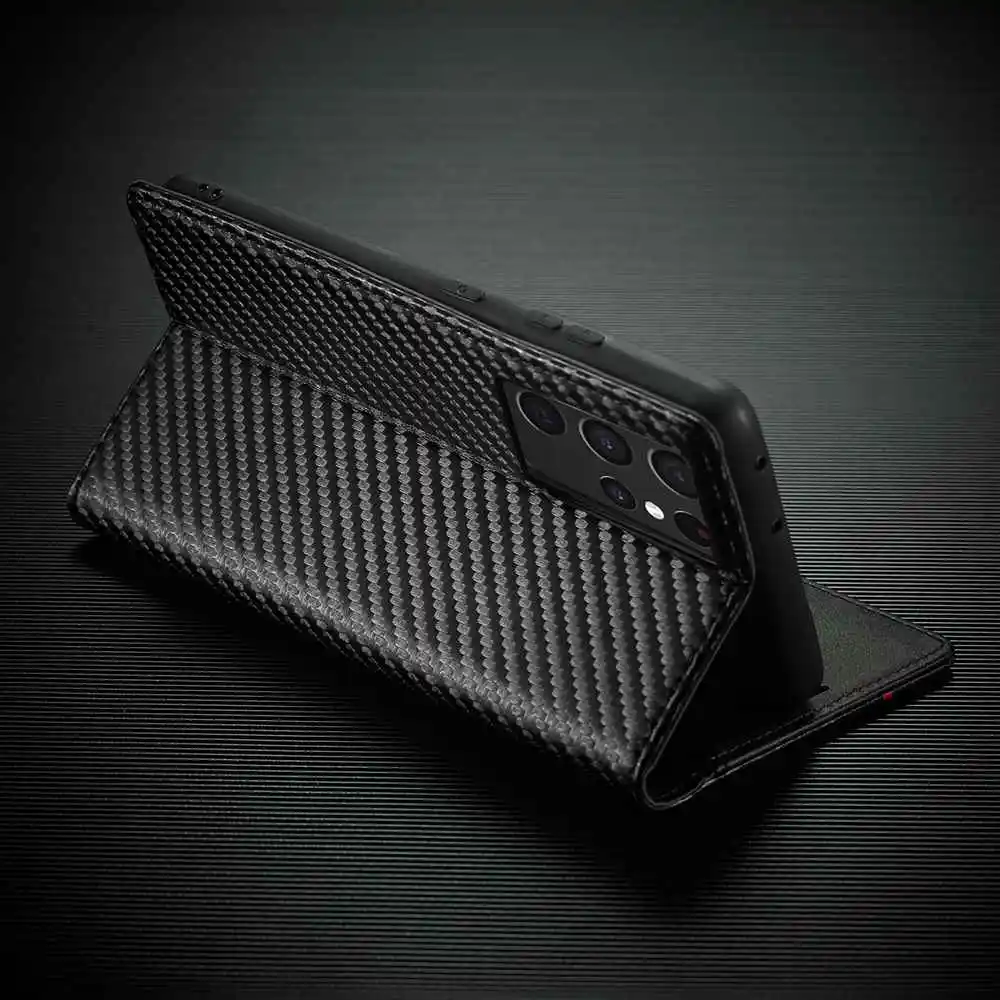 Magnetic Case for Samsung Galaxy S8 S9 S10 S20 S21 S22 Plus Ultra S20FE S21FE Wallet Case PU Leather Classic Flip Cover