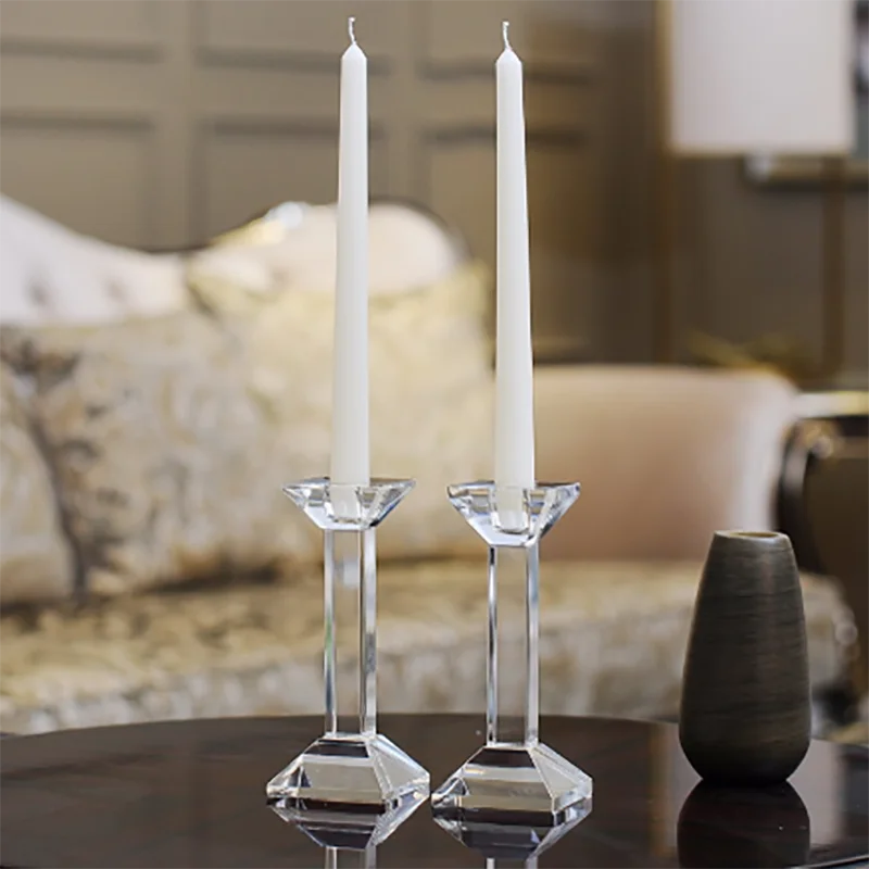 Simple Modern Transparent Crystal Candle Holder Taper Candlestick Stand Home Table Ornaments Holiday Wedding Living Room Decor - Image 4