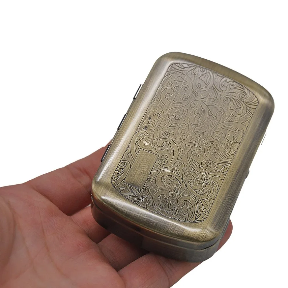 Портативный металлический портсигар, металлическая пепельница Humidor табачная коробка портсигар серый