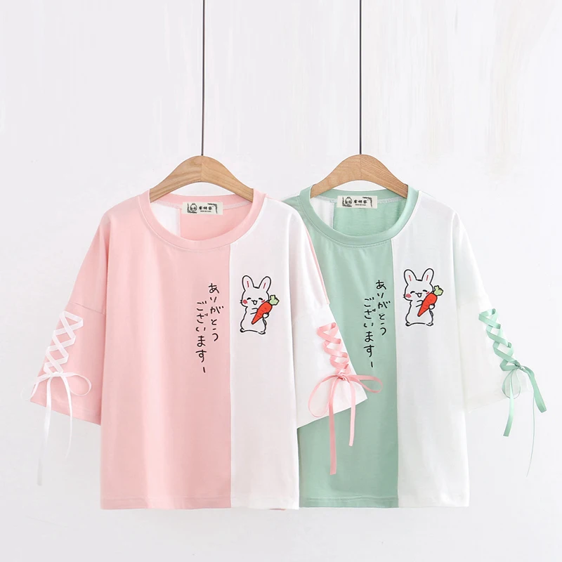 Kawaii Bunny Carrot Laced Harajuku Shirt