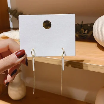 

Women Fashion Vintage Square Tassel Drop Earrings Long Chain Earrings For Women Female Pendientes Jewelry