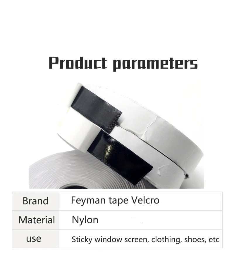 Hook and loop fasteners Velcro double-sided tape with back glue black tape with burr tape with nylon self-adhesive master tape