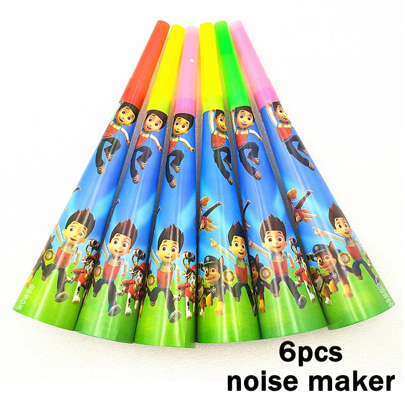 6Noise Maker 1 шт./компл. «Щенячий патруль» с рисунками из мультфильма «Щенячий патруль» детский душ дети День рождения украшения поставки картон торт St 24 кексы 3 яруса кружевных - Цвет: 6Noise Maker