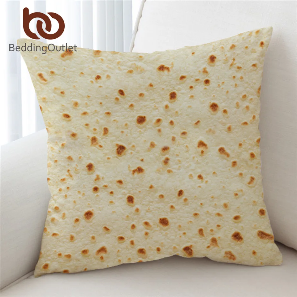 BeddingOutlet Burrito подушка крышка обычный кукурузная лепешка текстура Подушка Чехол 3D забавные пледы крышка Еда декоративные наволочки