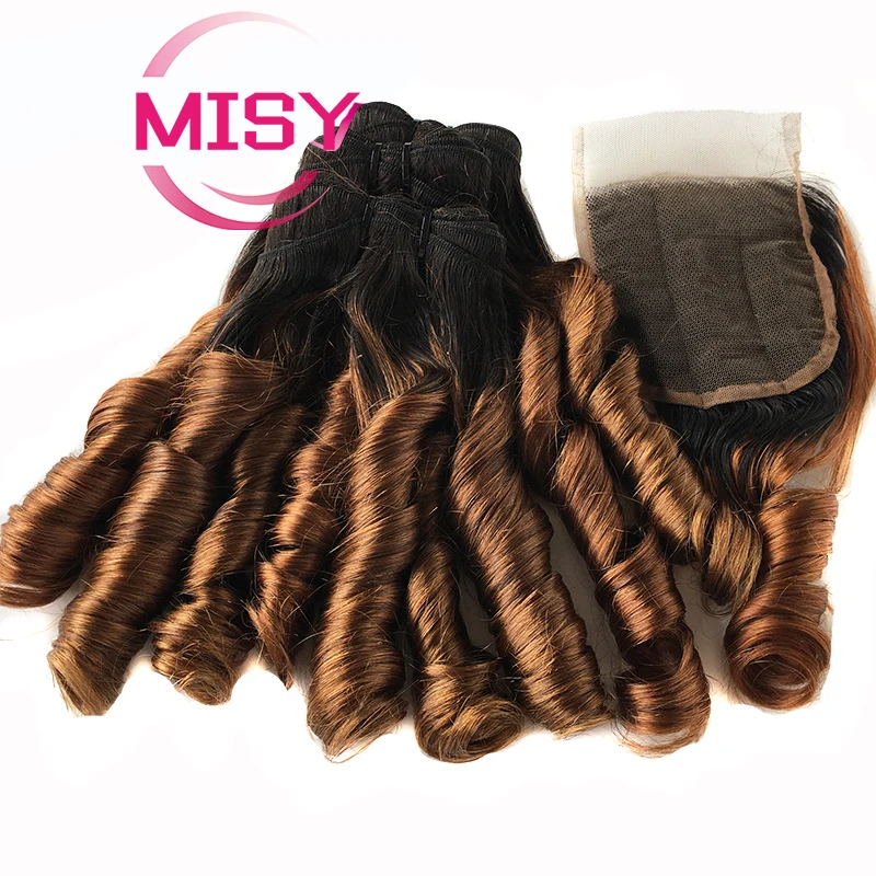 Human Hair Extensions Human Hair Bundles Human Hair Weave Loose Wave Brazilian Hair 4 Bundles With Closure Ombre Colored Human Hair Bundles With Closure Remy Human