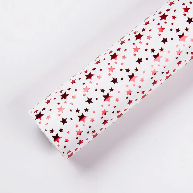 Горячее тиснение подарочная бумага упаковка Рождество высокого класса праздничное украшение для подарка бумага Свадебная Оберточная Бумага 53*75 см 1 шт - Цвет: Red Star