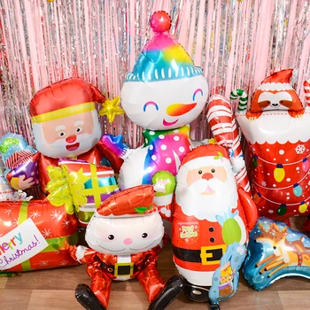 

2020 Merry Christmas Balloons Santa Clause Snowman Tree New Year Christmas Balloons Party Decoration Balloons