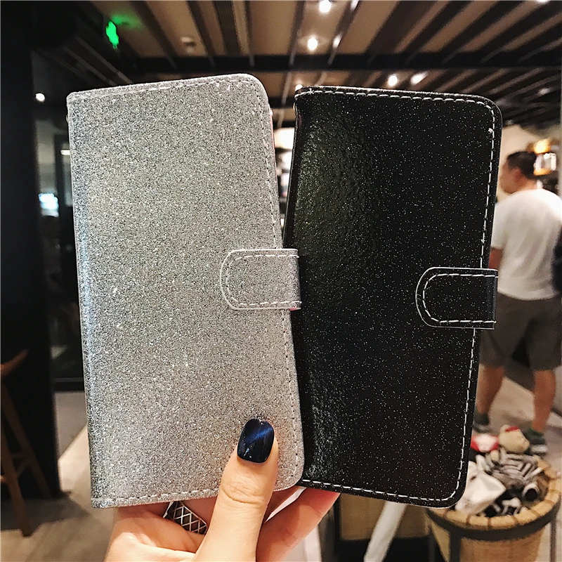

For Galaxy A10 A30 A40 A50 Glitter Phone Accessories Simple Fashion Flip Wallet Leather Case For Samsung Galaxy A40 Card Cover