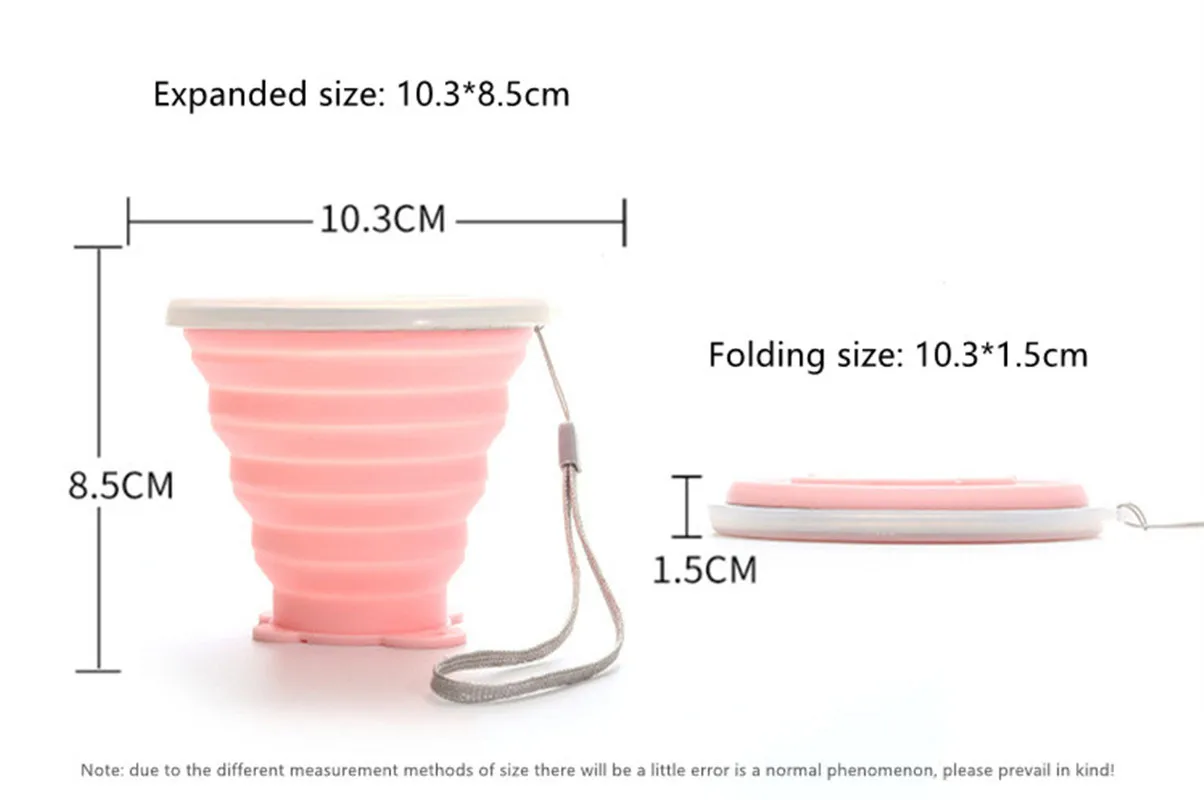 Silicone Folding Water Cup Outdoor Folding Brushing Cup Travel Portable Silicone Camping Hiking Water Drinkware