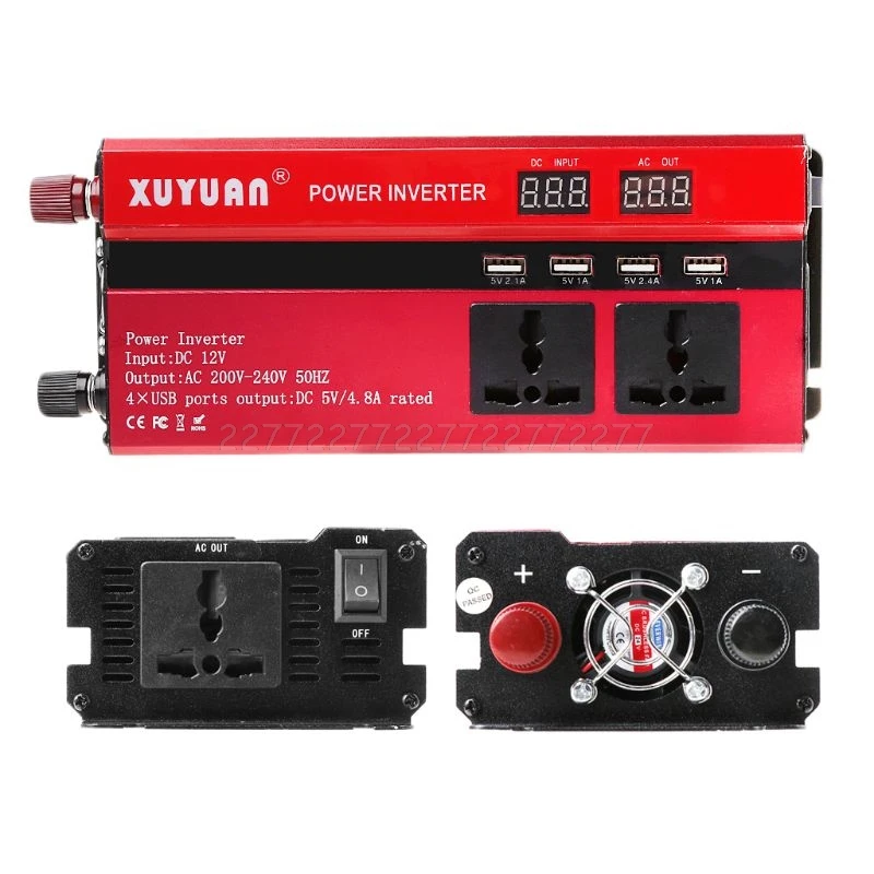 Инвертор 12 V/24 V 220 V/110 5000 Вт пиковый Мощность инвертор конвертер Напряжение трансформатор Синусоидальная волна инверсор ЖК-дисплей Дисплей S18 19