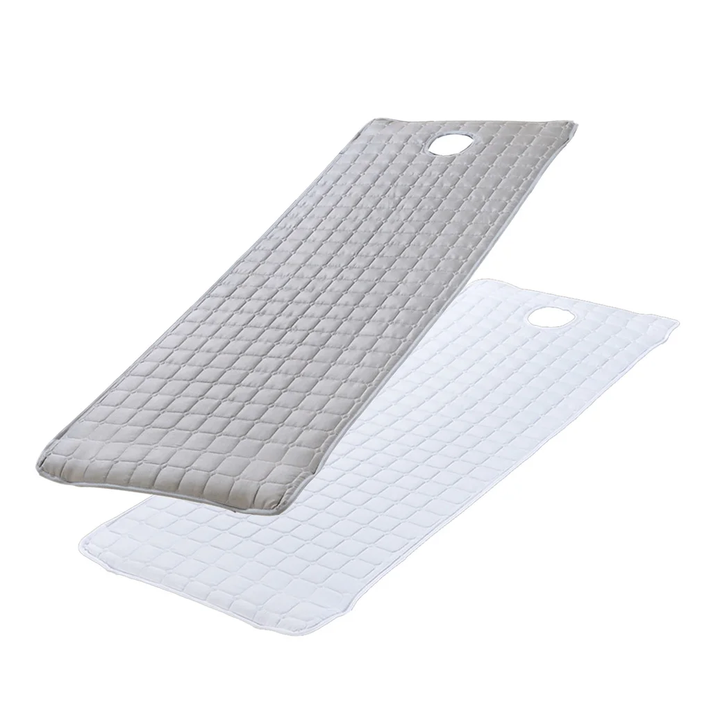 2pcs Massage Table Mattress Beauty Beds Sheet Cover 71x24inch White/ Grey