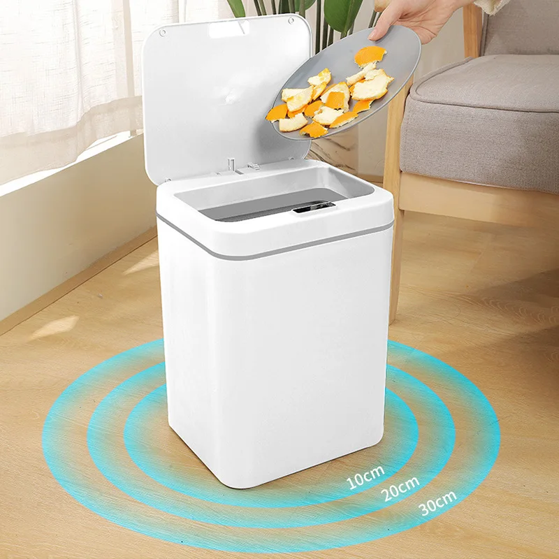 Afvalbak Keuken Vuilnisbak Smart Sensor Prullenbak Elektronisch Automatisch Huishouden Badkamer Toilet Waterdicht Smalle Nood Opslag Emmer Smart Home Prullenbak Bin Prullenbak Afvalemmer (Color : Blu