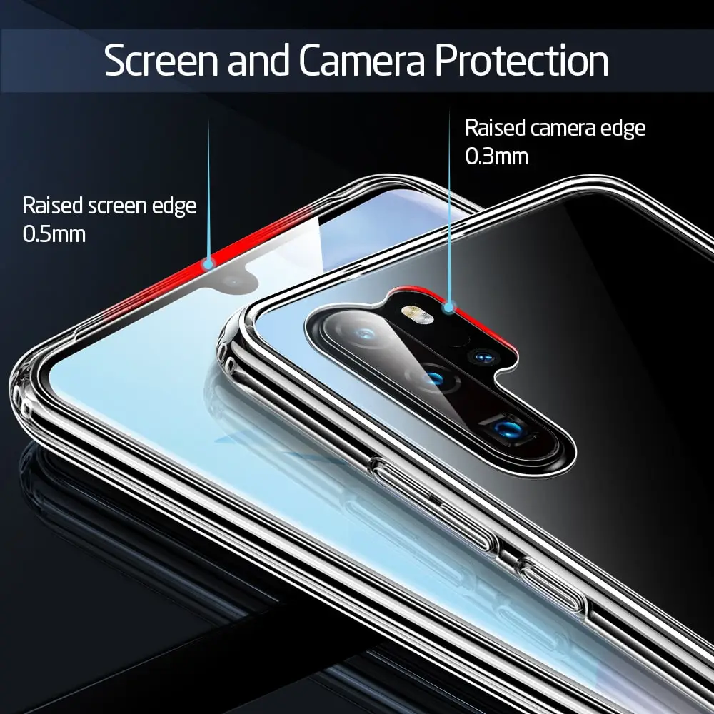 Прозрачный чехол ESR из закаленного стекла для Huawei P30 Pro полное покрытие мягкий ТПУ