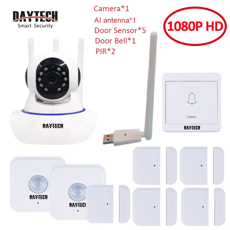 DAYETCH домашней безопасности CCTV gsm, для самостоятельной сборки сигнализация с IP камерой WiFi двухстороннее аудио 1080P Приложение iOS Android - Цвет: 8826 Kit3