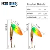 FISH KING Spinner Lure Bait Long Cast 18g 24g Spoon Lures pike Metal Fishing Lure Bass Hard Bait With Hooks ► Photo 3/6