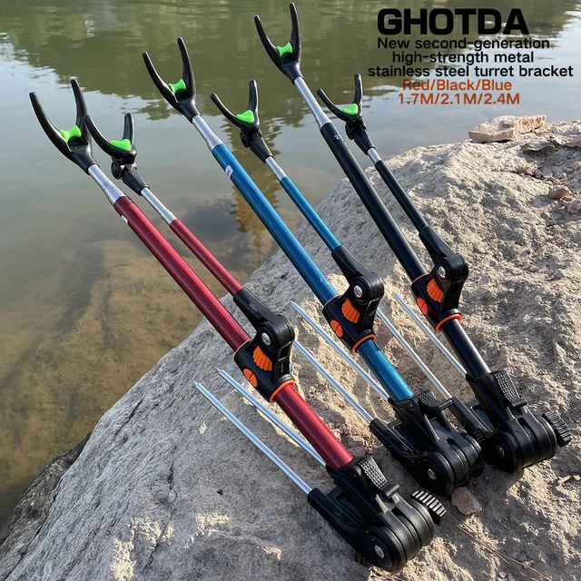 Fishing Pole Holder Telescopic  Rod Stand Bracket Angle Holder - 1.7-2.4m  Telescopic - Aliexpress