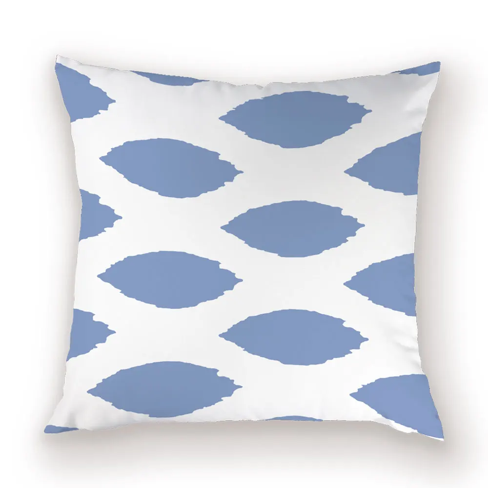 Чехол для подушки в скандинавском геометрическом стиле, простой в стиле бохо, декоративный чехол для подушки с синими линиями в полоску, домашний декор, белые наволочки для подушек - Цвет: L856-17