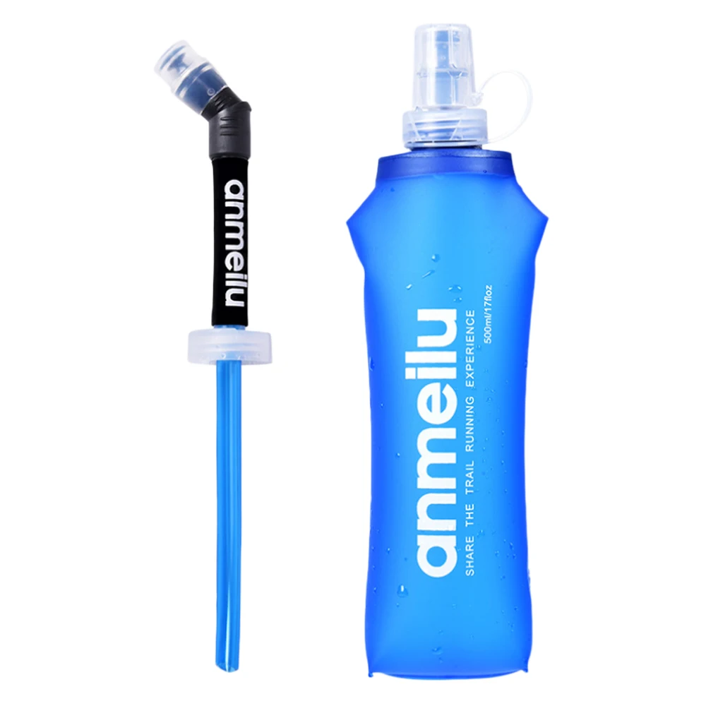 New 500/250ML Collapsible Water Bottle Reusable Drinking Water Bottle Anti Leakage With Straws For Travel Outdoor Sports Camping