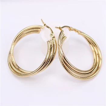 

Stainless steel earrings Two styles to choose twisted wire Fashion earrings With a variety of clothing Prom choose SL85