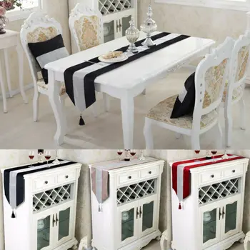 

1pc Luxury High-End Table Runner Fashion Modern Coffee Tablecloth Simple Table Flag Patchwork Tassel New
