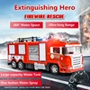 Simulation One Key 360° Water Spray RC Firefighter Truck 2.4G Siren Light Exqusite Interior Tank Children's Remote Control Truck 1