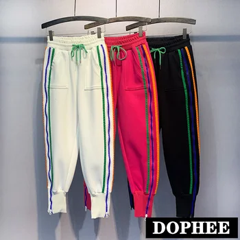 

Streetwear 2020 New Zipper Sweatpants Female Loose Beam Feet Spring and Autumn Casual Harem Pants Sports Pants Femme Teenagers
