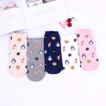 

Women's Fashionable Cute Totoro Printed Socks Cartoon Harajuku Cotton Ladies Socks Animal Cartoon Cotton Socks 5 Colors 1 Pair