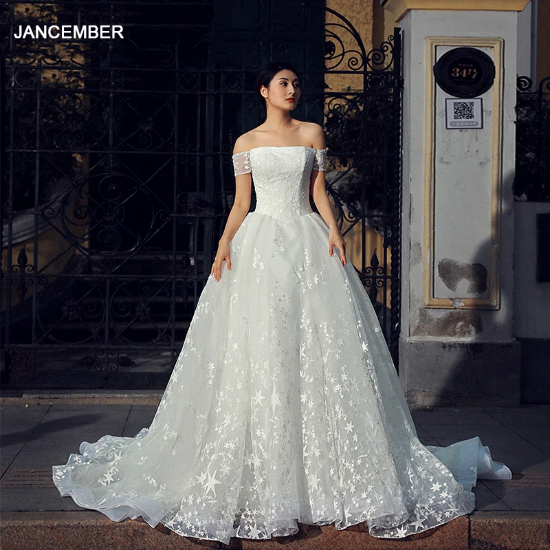 J66535 jancember vintage trouwjurk 2019 baljurk prinses uit de schouder lace up ruches huwelijk jurk vestido noiva J66535 jancember vintage trouwjurk 2019 baljurk prinses uit de schouder lace up ruches huwelijk jurk vestido noiva