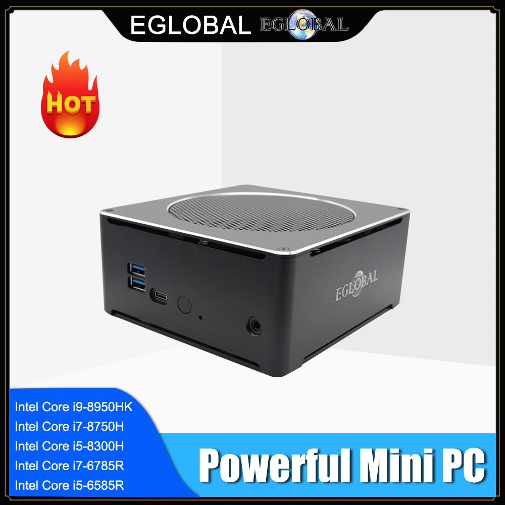 Eglobal игровой Мини ПК Intel i5 9300H i7 8850H 6 ядер 12 ниток Nuc компьютер Win 10 Pro NVMe PCIe 2 * DDR4 AC WiFi HDMI Mini DP