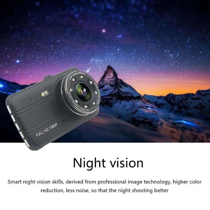 Автомобильная dvr камера Full HD 1080P видеорегистратор с двойным объективом ночного видения с камерой заднего вида